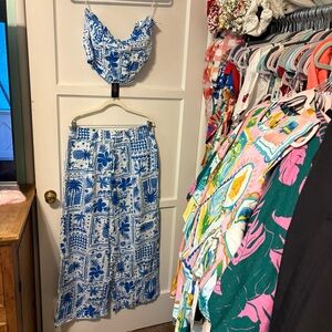 Club z collection top & pants cover-up swim set